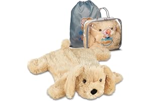 FRIENDLY CUDDLE Weighted Lap Blanket for Kids & Adults – Coco Weighted Blanket – ASD, Sensory Processing Weighted Stuffed Animals Dog Toy – Microwavable Weighted Lap Pad for Kids, 5 Lbs