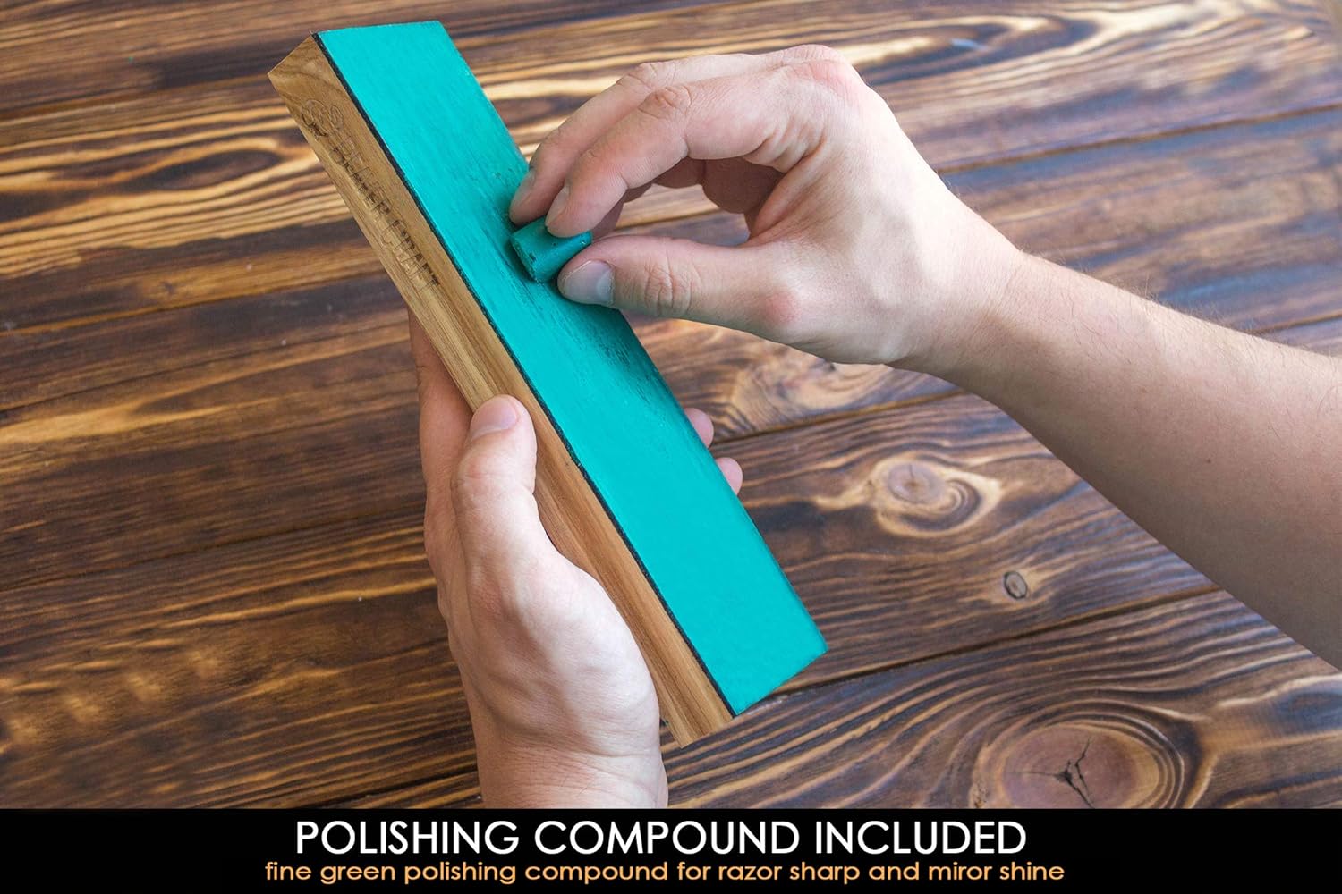 BeaverCraft Leather Strop for Knife Sharpening, Stropping Leather with Polishing Compound - Image 4