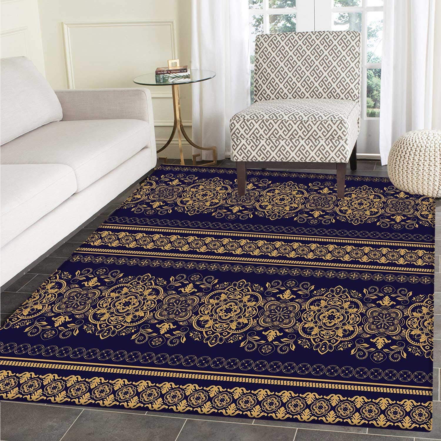 Amazon Com Turkish Pattern Rugs For Bedroom Damask Style