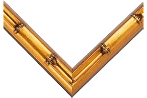 CountryArtHouse Picture Frame Moulding (Wood) 18ft Bundle - Bamboo Gold Finish - 1" Width - 3/4" Rabbet Depth