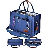 FIORETTO Canvas Tote Bag for Women with Zipper Closure & Individual Compartments for Work College for Teacher & Nurse