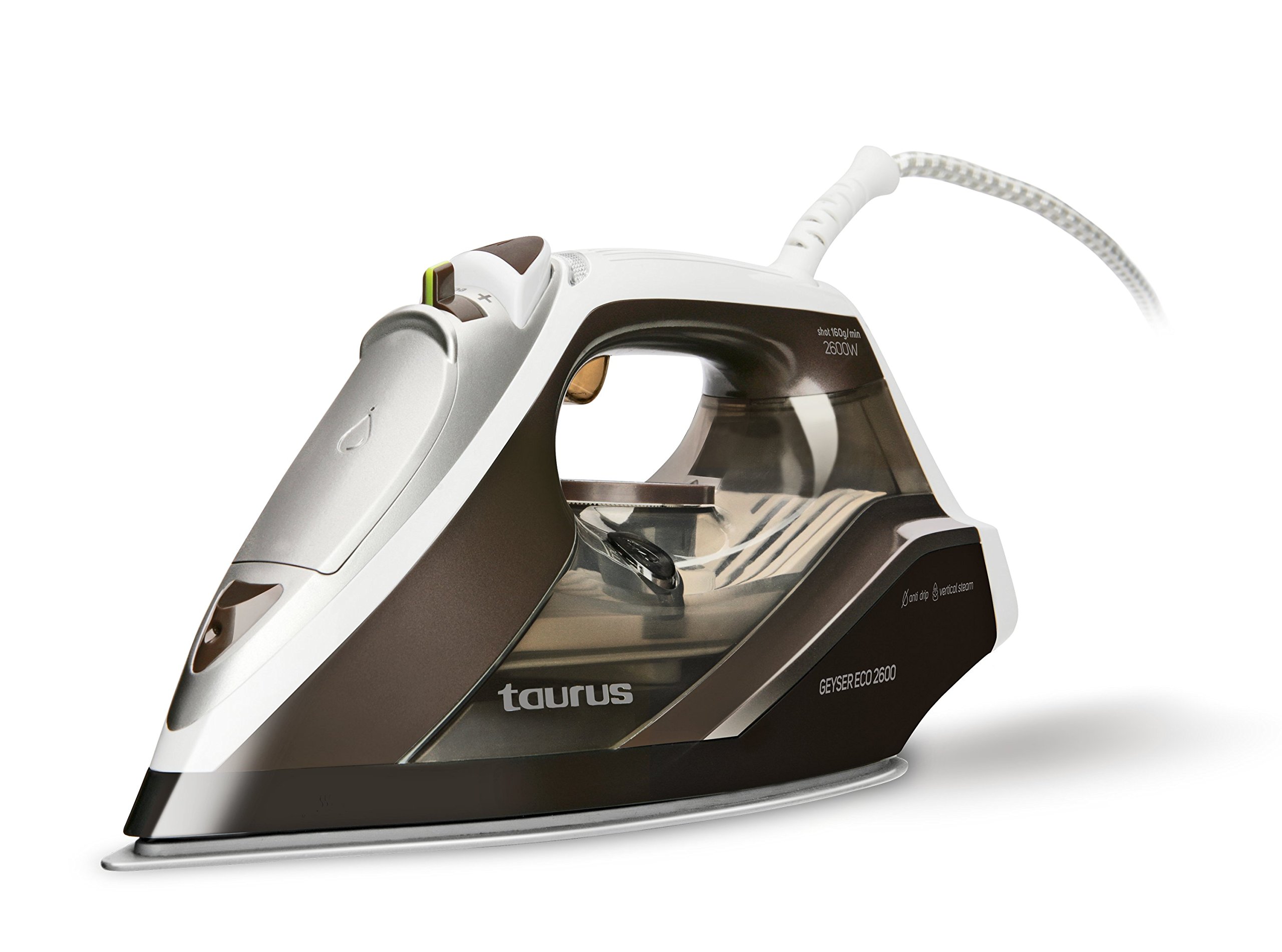 Taurus-Geyser-Eco-2600–Plancha-160-gmin-2600W-regulador-Vapor-y-Temperatura-Suela-Titanium-Plastico-Azul