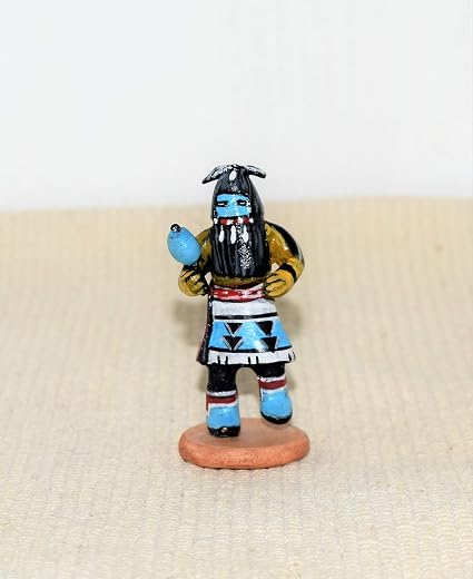 Amazon Com Detailed Miniature Long Hair Kachina Clay Sculpture