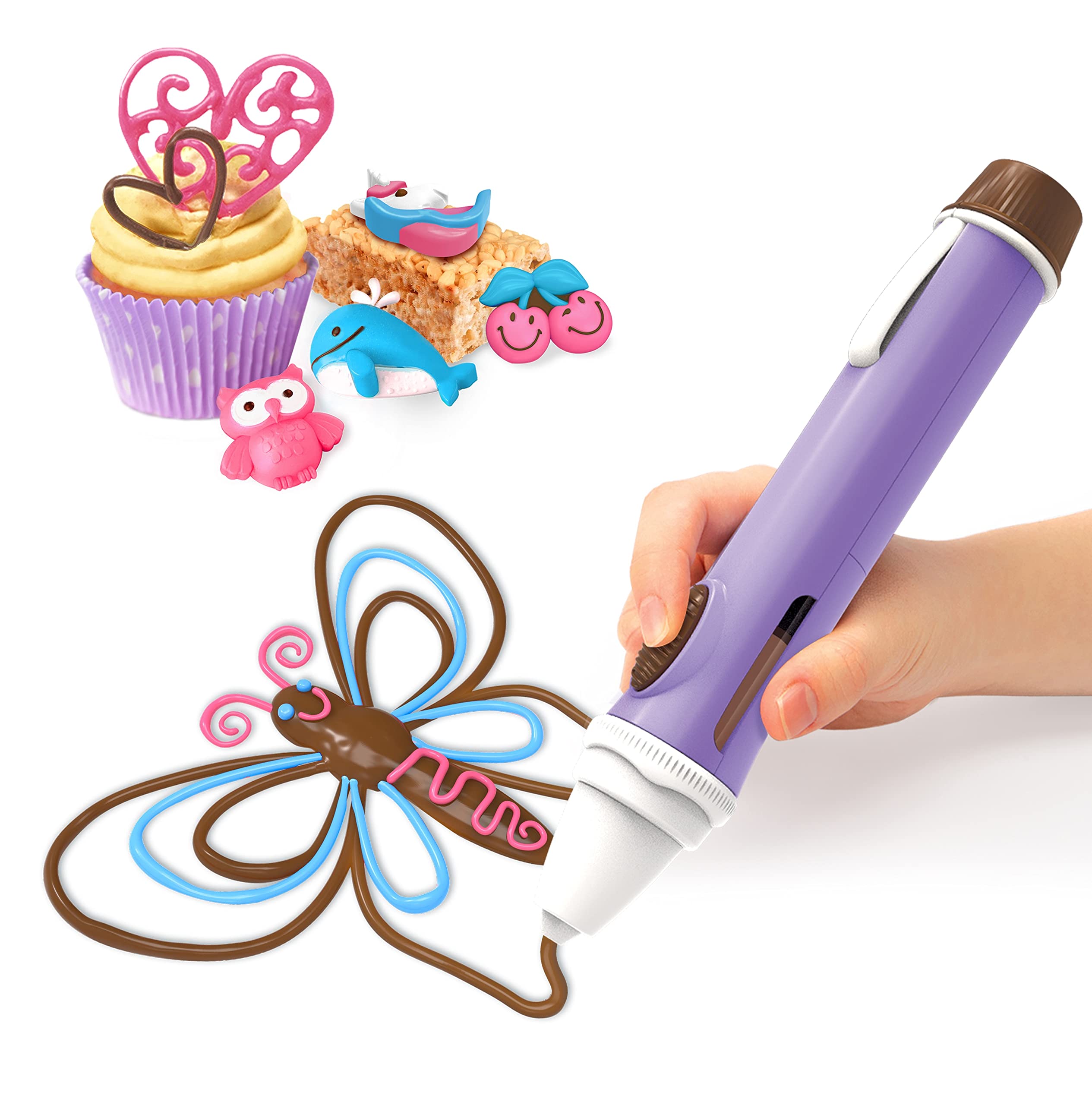 Chocolate Pen Real Cooking and 4 Bars of Candy Chocolate, Kids Crafting Baking Kits, Draw in Chocolate and DIY Your Own Baking Creations!
