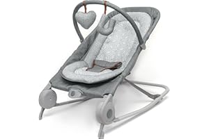 Summer Infant 2-in-1 Bouncer & Rocker Duo (Heather Gray) Convenient and Portable Rocker and Bouncer for Babies Includes Soft Toys and Soothing Vibrations