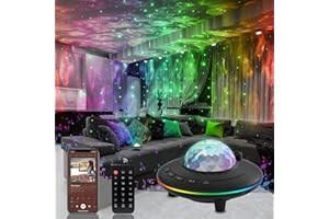Mycket Star Projector, Galaxy Projector Light, LED Night Light Lamp, Night Light Projector with Remote 360°Rotating Sleep Soothing Colors Changing Music Bluetooth Speaker Timer Fuction for Bedroom