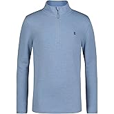 Izod Boys Long Sleeve Feeder Stripe Quarter Zip Pullover, Lightweight