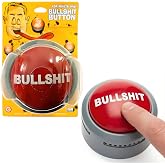 Bullshit Button &ndash; The Official Hilarious BS Button with Sound Effects &amp; Flashing Light &ndash; Perfect Gag Gift for Friends, Family, and Co-workers - Batteries Included