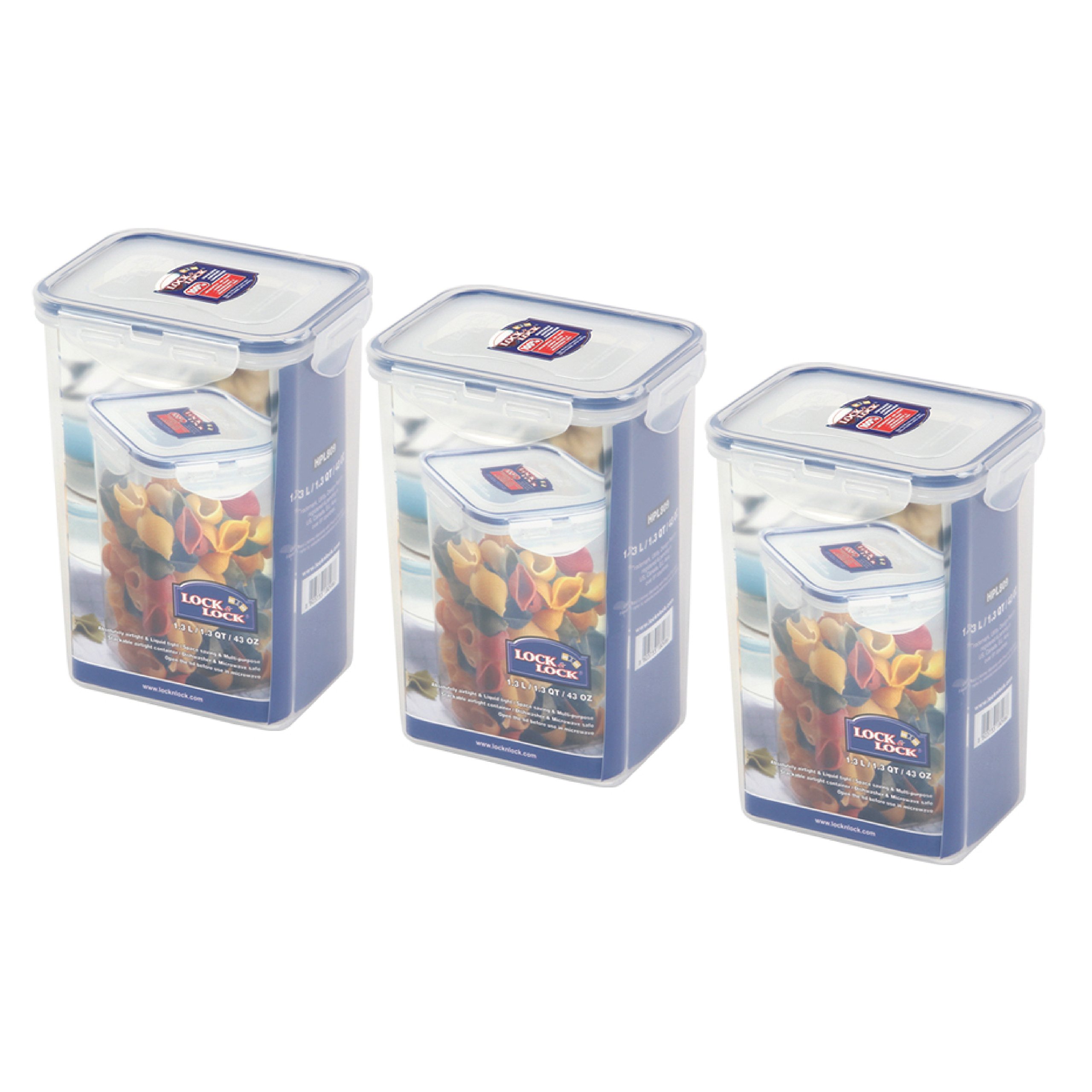 3 x Lock & Lock Pasta Food Container 1.3L HPL809