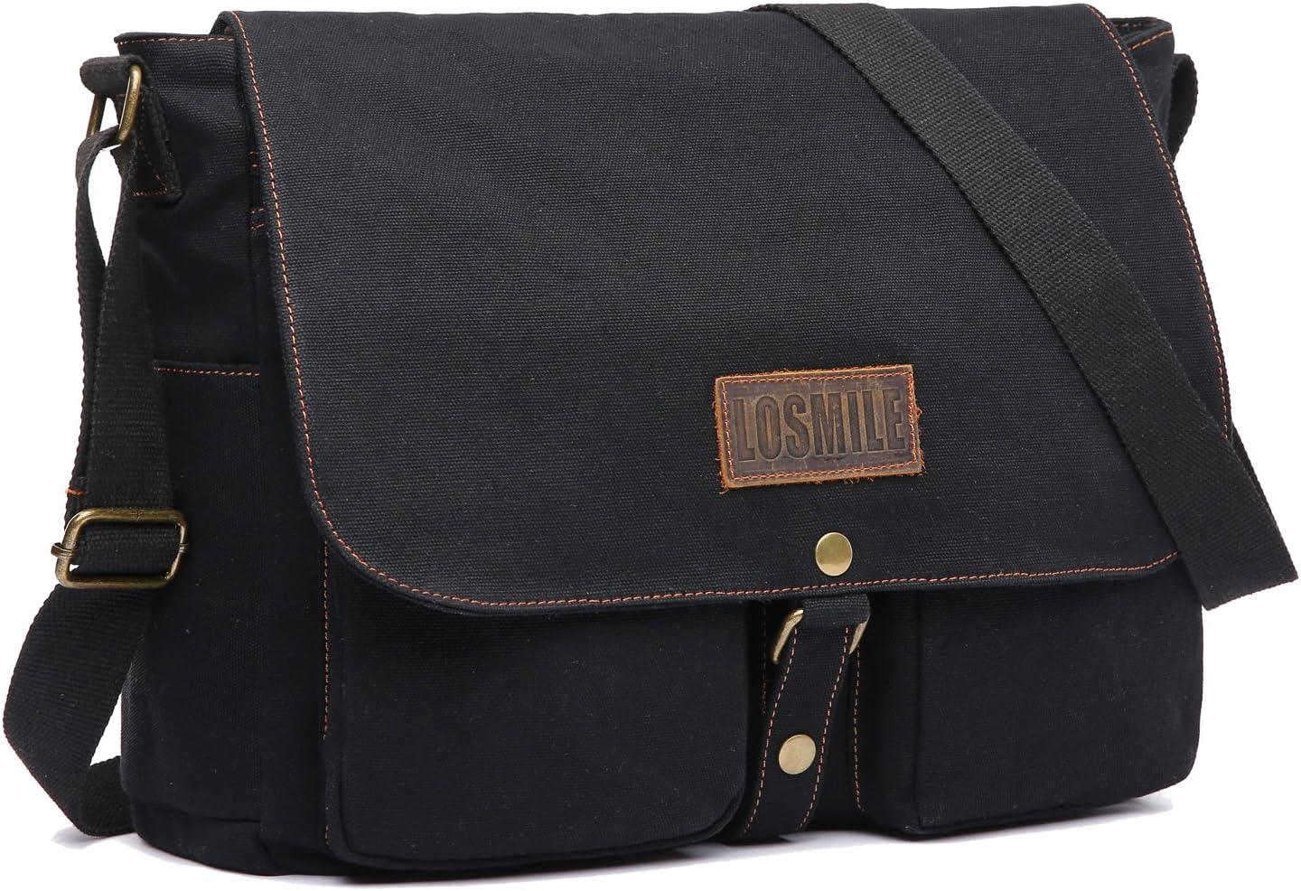 LOSMILE 15.6" Laptop Shoulder Bag, Men's Messenger Bags, Vintage Canvas