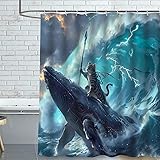 cromcu Cat Shower Curtain for Bathroom Brave Cat