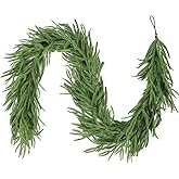 Christmas Garland, 9FT Artificial Norfolk Pine Garland, Real Touch Pine Garland, 96 Branches Christmas Garland for Mantle, Staircase, Banister, Indoor, Outdoor Christmas Decorations