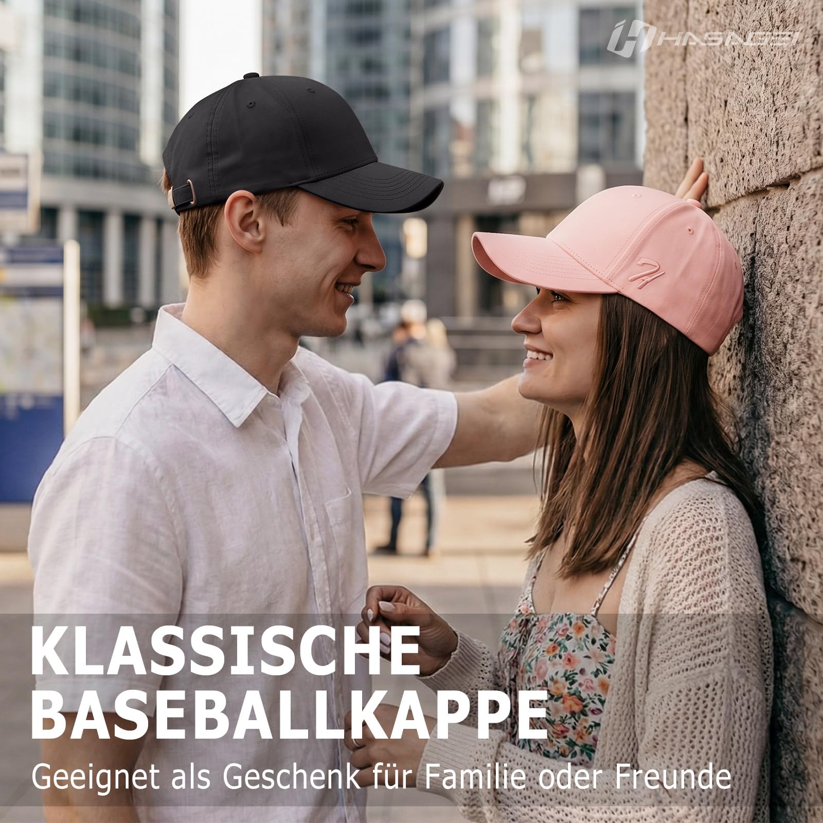 HASAGEI Baseball Cap Herren Damen 100% Baumwolle Basecap Verstellbar Baseball Kappe Reine Farbe Baseboard Baseballkappe für Tennis Golf Reisen Geschenkidee 6