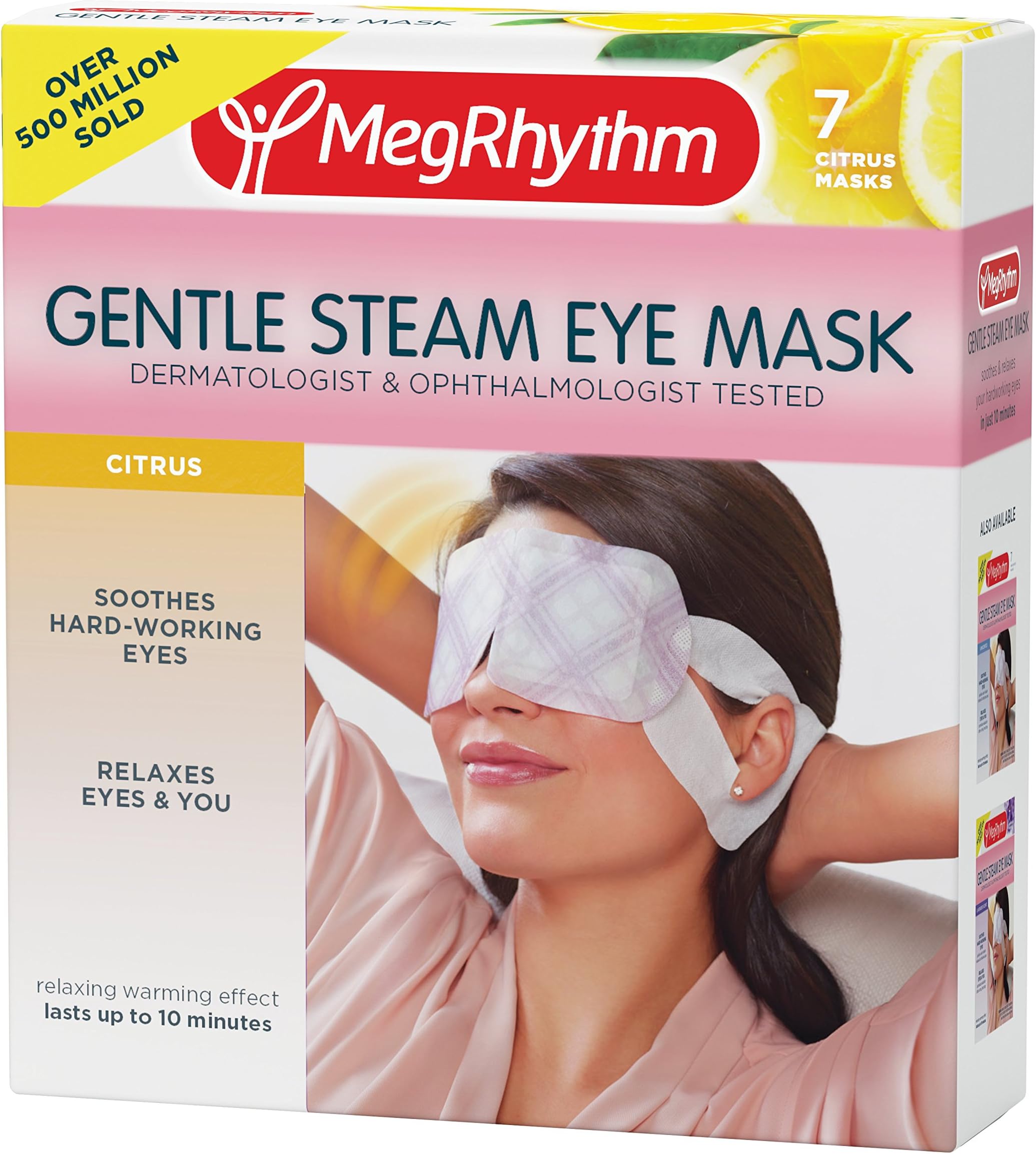 MegRhythm Gentle Steam Eye Mask, Citrus, 7 Count