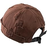 Gvatasz Retro Frayed Brimless Docker Cap Rolled Cuffed Beanie Skullcap Sailor Landlord Hat Casual Lovers Hip Hop Dancing Hats