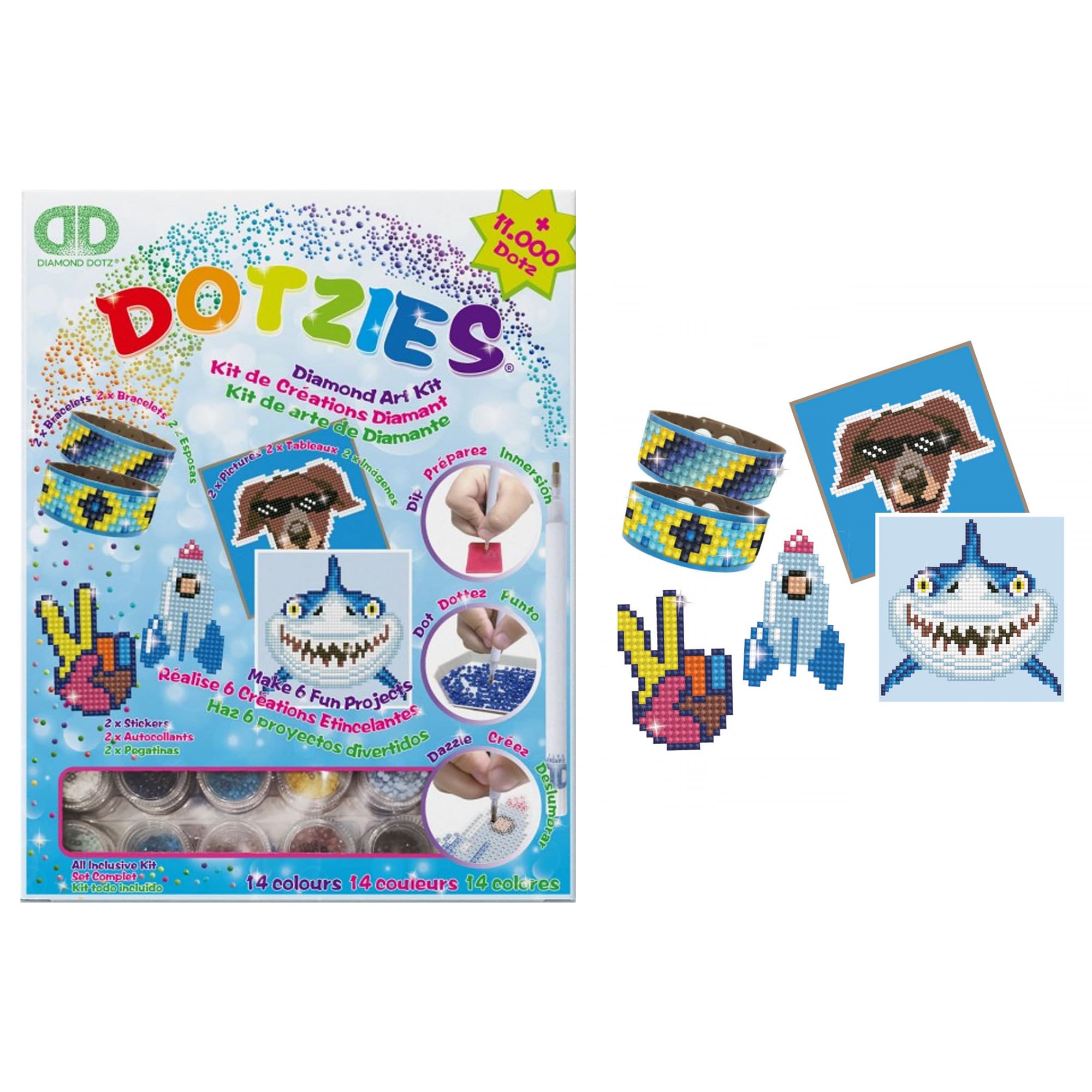 Diamond DOTZ - Blue Megapack DOTZIES 6 Pieces