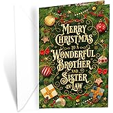 Prime Greetings Brother and Sister-in-law Christmas Card, Made in America, Thick Card Stock with Premium Envelope Packaged in a Reusable Presentation Mailer, Eco-Friendly, 5in x 7.75in