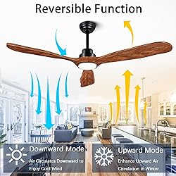 Ceiling Fans with Lights and Remote,60 Inch Unique