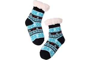 MOGGEI Girls Slipper Fuzzy Socks Kids Boys Fluffy Fleece Lined Warm Plush Sherpa Winter Child Home Socks