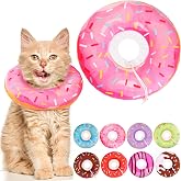 WONONE Cat Cone Collar Soft, Adjustable Cat Recovery Collars Spay Cones to Stop Licking, Cute Kittens Donut E Collar After Surgery, Anti-Lick Wound Healing Elizabetan Collars for Kittens (Pink, Small)
