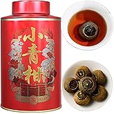XIXICHA Puerh Tea Premium Tangerine Peel Pu-erh Tea 5.64oz(160g) Xiao Qing Gan Xinhui ChenPi Pu'er Citrus Yunnan Puerh Green Orange Peel 陈皮普洱茶 普洱小青柑 广东新会小青柑 云南勐海普洱茶 熟茶