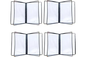CIWENKAI 4PCS Menu-Covers 8.5 X 11 Menu-Holder 4-Page-8-View - Restaurant Menu Covers with Protective Film Fits A4 Size Paper, Morning Menu Homeschool, Menu Book