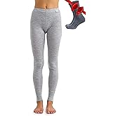 Merino Wool Base Layer Women Pants 100% Merino Wool Leggings Heavyweight, Midweight, Lite Thermal Underwear Bottom and Socks