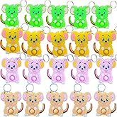 Roaqua 20 Packs Bulk Mini Pop Mouse Keychain fidgets Bubble hoilday Summer Party Favors Classroom Students Gifts Teacher