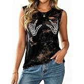 Remidoo Women Rock Ripped Tank Top Cut Out Sleeveless Tie Dye Shirt | Rock Concert Outfits, Biker Tee, Punk Top, Distressed Sleeveless Shirt, Halloween Tank Tops, Goth, Y2k, Sexy, Feral, Muscle