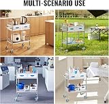 VEVOR 2-Layer Stainless Steel Lab Serving Utility Cart with Lockable Wheels & view 6