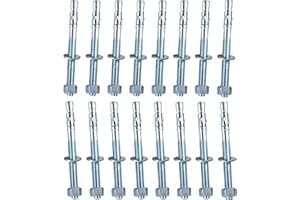 Metalsuberg 3/8"x4" Wedge Anchor by Zinced of Heavy-Duty Fastener for Cement and Concrete (16pcs Pack)
