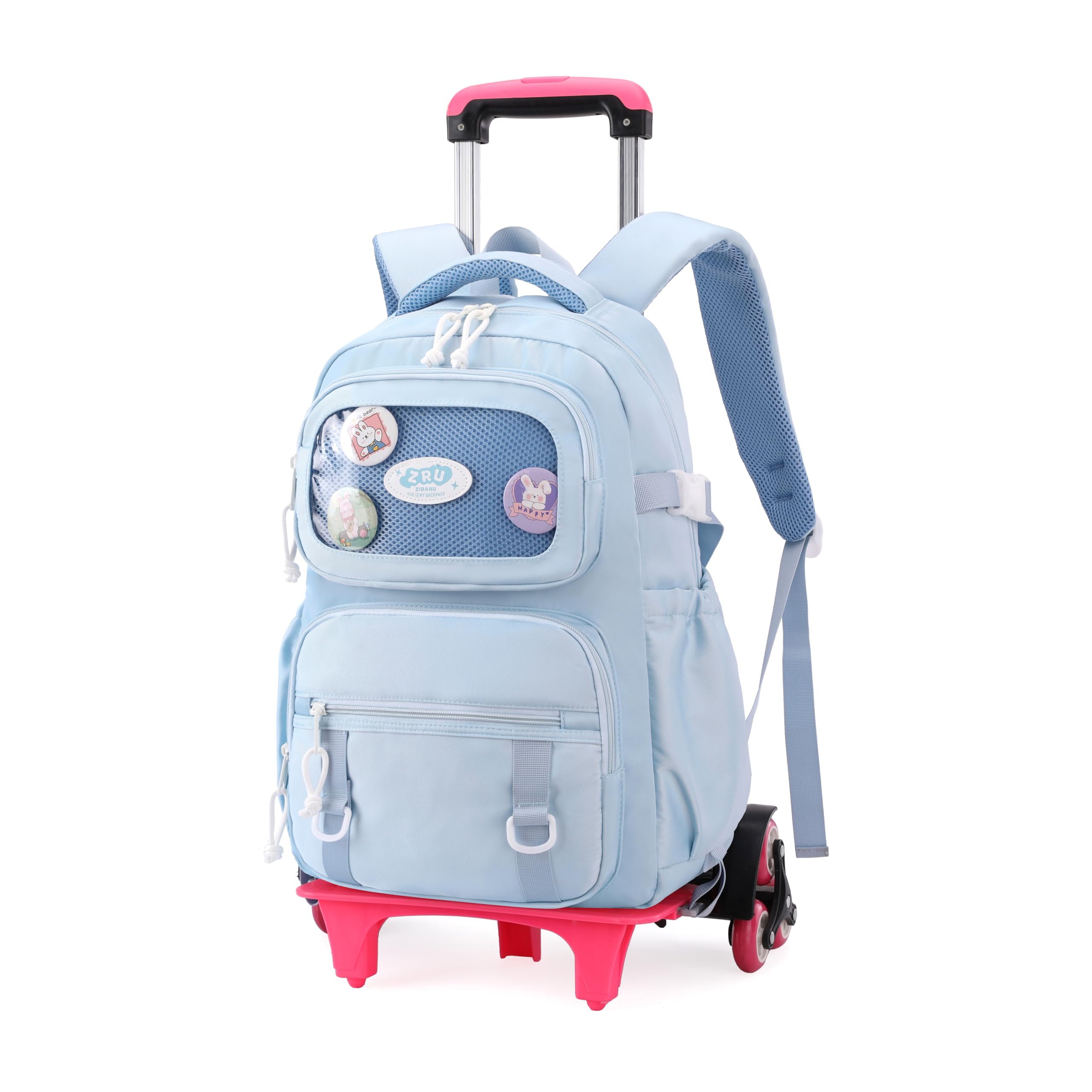 Photo 1 of Mfikaryi Rolling Backpacks for Girls Plain School Backpack Cute Girls Backpack with Wheels