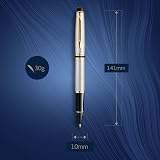 Waterman Expert Rollerball Pen Stainless Steel 23k Gold Trim Fine Point view 3