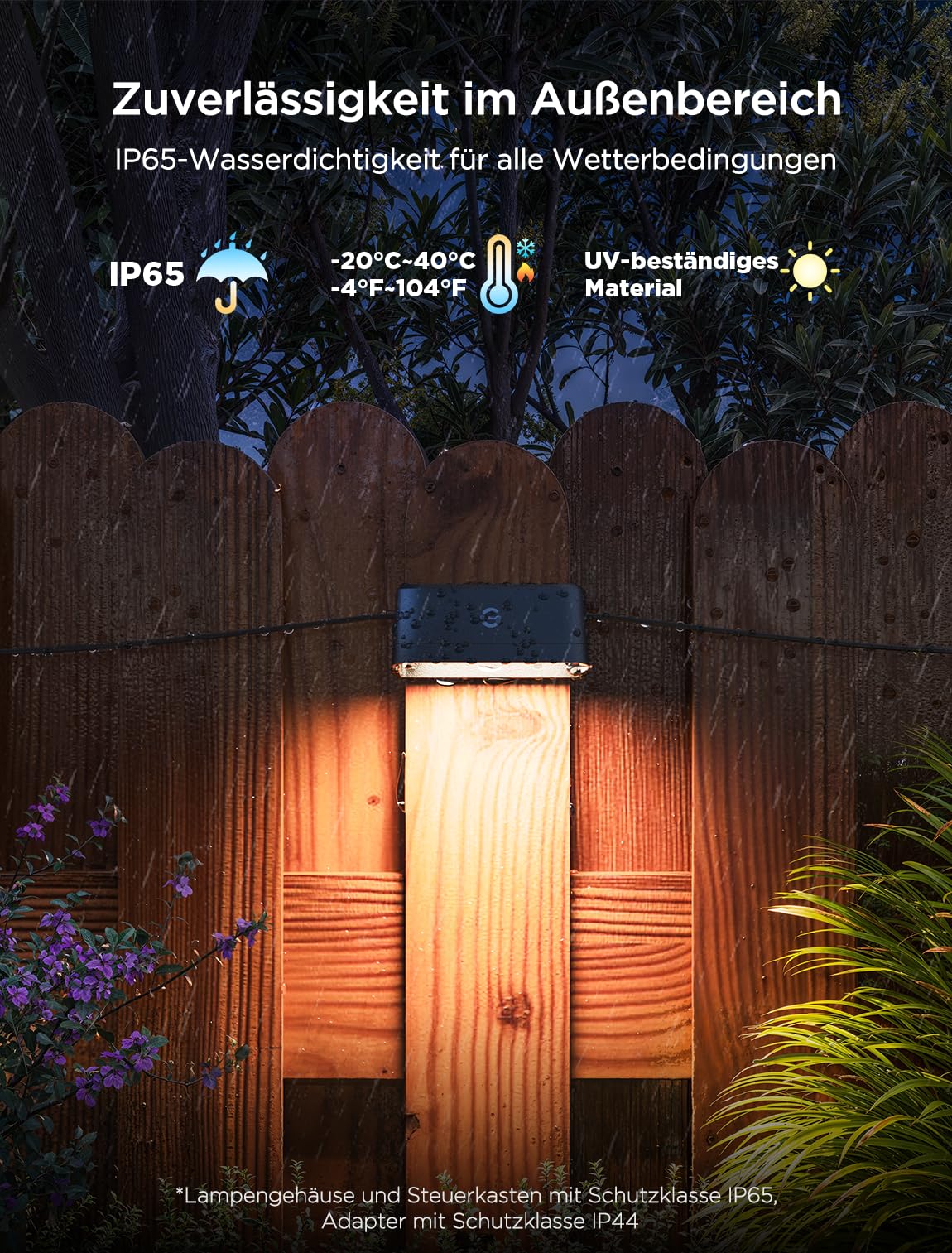 Govee Wandleuchte Aussen, RGBWIC, 180lm mit 4000K Smartes Weißlicht, Musik-Sync und über 60 Szenenmodi, IP65 wasserdicht für Garten, Zaun, funktioniert mit Alexa und Matter, Google Assistant, 6er-Pack 5