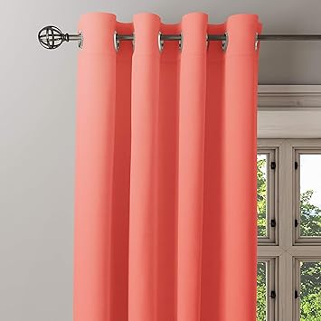 Buy Encasa Homes Door Window Curtains Plain Colour Coral 2