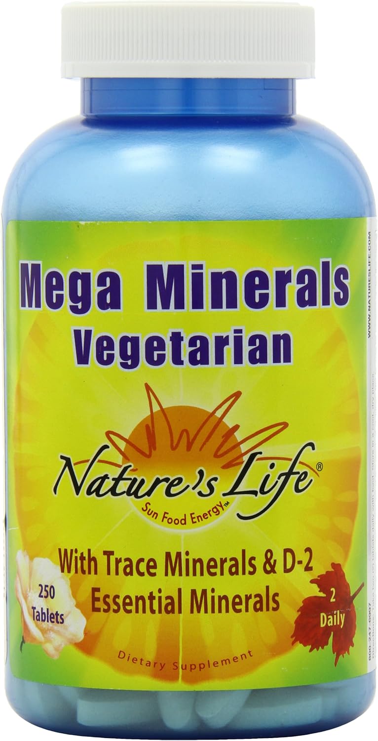 Nature's Life Minerals Veg Tablets, Mega, 250 Count: Health & Personal Care