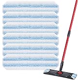 6 Pack H2prO Mop Pads Compatible with O Ceda H2PrO Flat Mop System | 100% Microfiber Mop Head Replacements, Washable and Reusable for H2prO Mop Refills, White