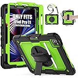 HXCASEAC iPad Pro 11 Case 2021/2020/2018 with Screen Protector Pencil Holder, Heavy Duty Shockproof Cover, 360 Rotating Stand