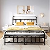 Vengarus Metal Bed Frame,Full Size Bed Frame with Headboard,Structurally Stable, Heavy Duty Steel Slat Supported,Under Bed Storage,No Box Spring Needed,14 Inch,Black