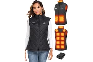 Gokozy Heated Vest for Women with 12V 20000mAh Battery,13 Zone Smart Heating Lightweight Vest Heated Body Warmer Jacket
