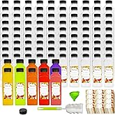 Sanyuanzhou 100pcs 16 oz Plastic bottles with lids,Juice bottles with caps, Reusable Clear Bulk Beverage Containers for Juice, Milk and Other Beverages
