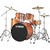 Yamaha Rydeen 5-Piece Drum Set With 22" Bass Drum, Floor Tom, 2 Toms With Ball Clamp And Wood Snare Drum, Orange Glitter