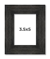 3.5x5 Frame Black Barnwood Picture Frame - Modern