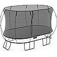 Springfree Outdoor Compact Oval Trampoline with FlexiNet Enclosure and Soft Edge Jumping Mat