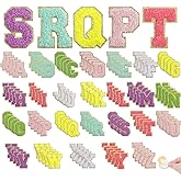 R.SASR 130 Pcs Chenille Letter Patches, Self Adhesive Chenille Patches, Embroidered Patch for Clothing(130)