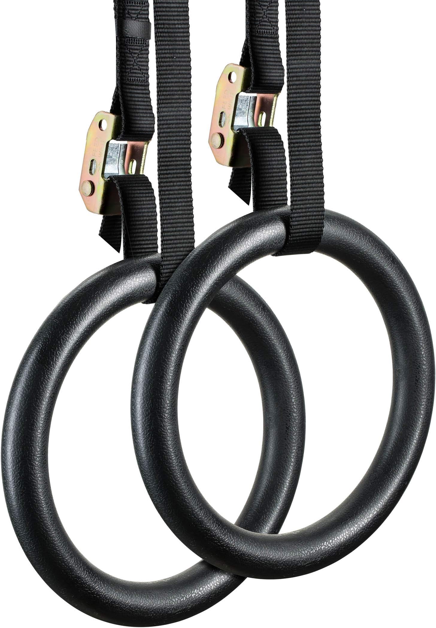 YOGU Gymnastic Rings for Strength and Muscular Bodyweight Cross-Training Workout Fitness Pull Ups and Dips Ring with Adjustable Straps (2pair Wood Or PVC)