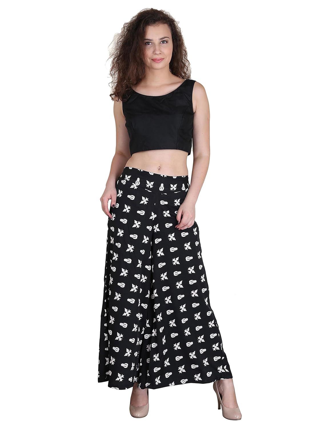 myshka women's crepe palazzos