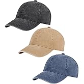 AOSMI 3 Pack Vintage Washed Cotton Adjustable Baseball Caps for Men Women Unstructured Low Profile Dad Hat