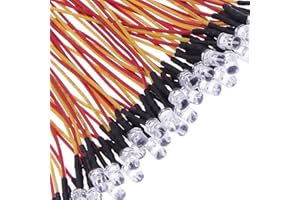 Waycreat 35pcs Prewired Slow Flash RGB LEDs,12 Volts, Ultra-Bright 5mm LED Diodes, Built-in Resistor for DIY Projects, Arduino, Raspberry Pi, and Hobby Electronics