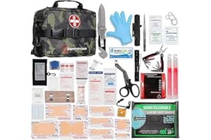 Surviveware 119 Pcs Comprehensive Premium Survival First Aid Kit - Medical Emergency Kit for Travel Camping Gear, Home Essentials & Outdoor Emergencies - HSA & FSA Eligible Survival Kit